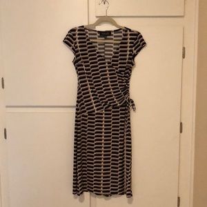 Ruched mock wrap dress